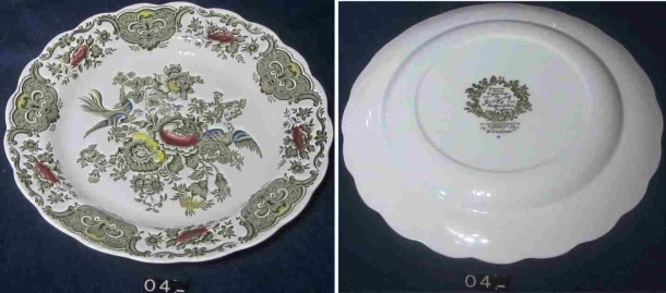 04 PLATO PORCELANA RIDGWAY FAISANES COLOR